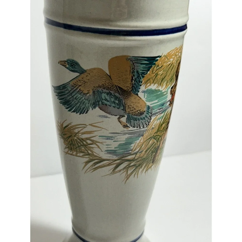 Vintage 80's Collectable German S.C. Eschenfelden Beer Stein Duck Hunting Dog‎